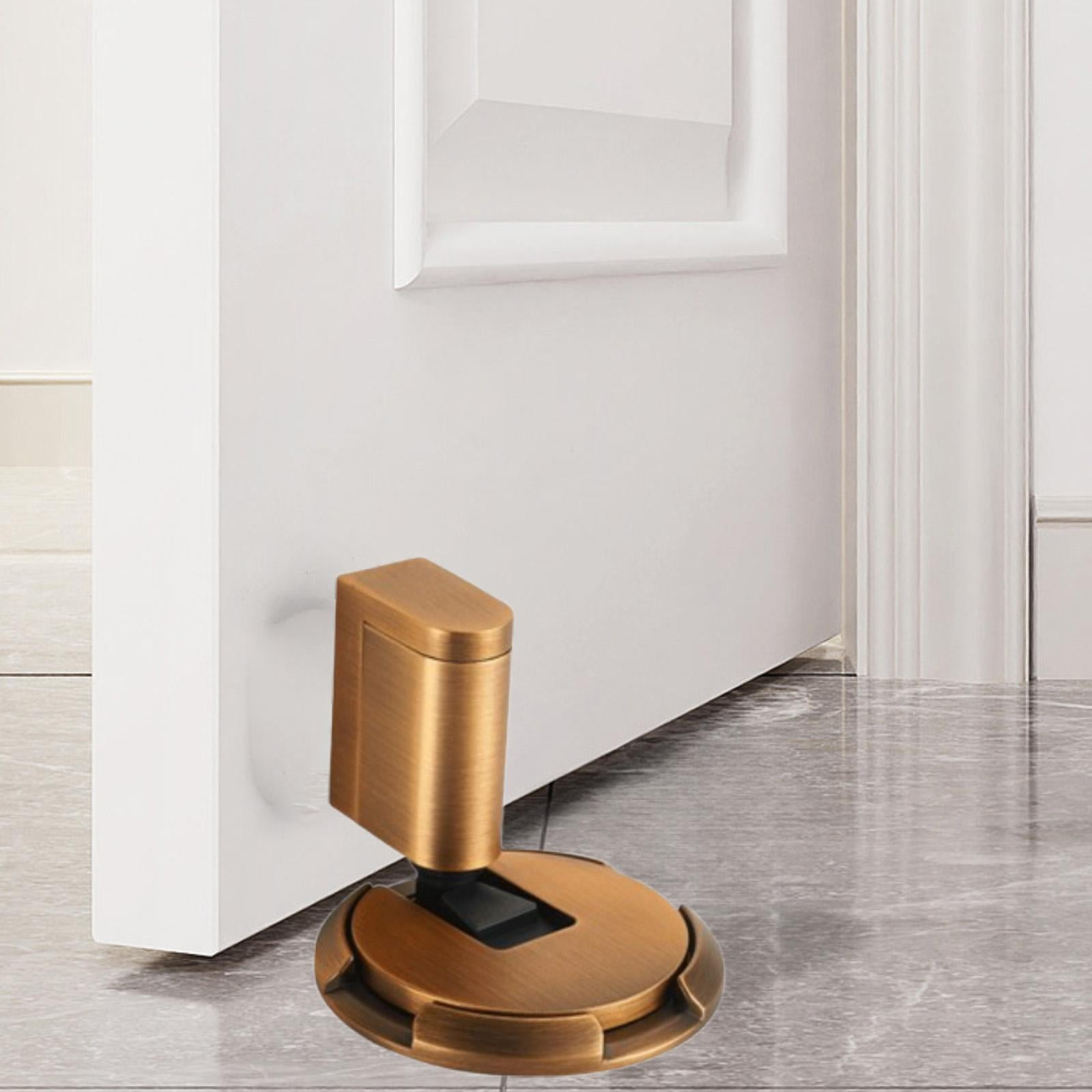 Baoblaze Door Stopper Adjustable Height Heavy Duty Easy Installation Door Stop Holder Yellow Bronze