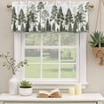thumbnail image 2 of Green Pine Tree Curtain Valances for Windows, Kitchen Valance Window Treatments Panel 2 Pack, Spring Botanical Watercolor Rod Pocket Short Curtains for Bathroom Bedroom 42 x 18 Inch, 2 of 8