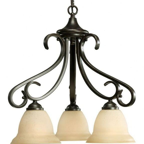 P4405-77-Progress Lighting-Torino - Chandeliers Light - 3 Light in Transitional style - 19.13 Inches wide by 21.63 Inches high-Forged Bronze Finish