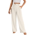 thumbnail image 1 of LYMAYTER Pantalon Large Taille Haute pour Femmes Pantalon Extensible Décontracté Respirant Formel, 1 of 9