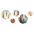 thumbnail image 3 of Designart "Contemporary Balloon Adventure" Hot Air Balloon Round Wall Art Set Of 5 - Beige Modern Hallway Metal Art Print Set, 3 of 6