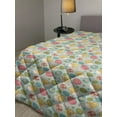thumbnail image 2 of Easter Down Alternative Comforter, Cartoon Style Holiday Celebration Elements Zigzags and Waves with Bunnies and Dots, Microfiber Quilt for All Season, 5 Sizes, Multicolor, by Ambesonne, 2 of 3
