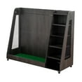thumbnail image 6 of YIYADO Gray Wooden Golf Bag Storage Rack with 3 Drawers, Holds 2 Stand Bags and 14+ Clubs, Stores Golf Balls, Shoes and Accessories, Indoor and Outdoor, 6 of 6