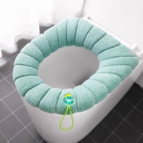 Solid Color Toilet Seat Cushion | Soft & Warm Comfort for Round & Elongated Toilets | Machine Washable & Non-Slip Design | Hygienic Bathroom Accessory