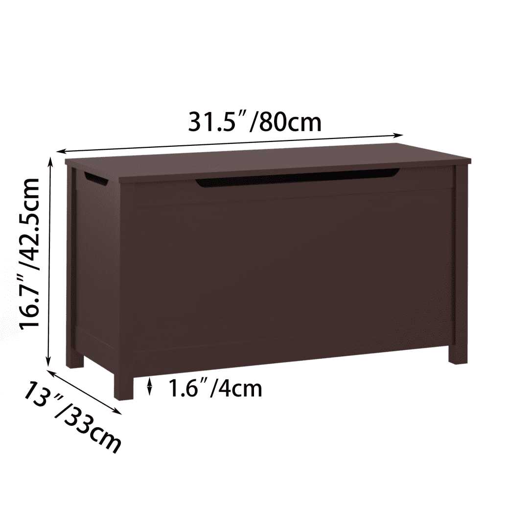 36'' W Toy Box Storage Chest for Girls Boys Ages 3+, Wooden Toy Storage Box with Flip-top Lid and Safety Hinge, Toy Storage Organizer Bench for Nursery, Playroom, Bedroom, Coffee