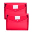 thumbnail image 2 of 2PCS Documents Holder Envelope Folder, File Storage Bag with Button Transparent Plastic, Certificate File Holder Document Folder, Red, 2 of 5