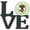 Multicolor, variant on 11.5 x 11.75 in. Chocolate Labrador Green Flowers Metal Artwork Love Wall Decor