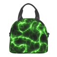 thumbnail image 2 of Goofa Green Lightning Pattern Lunch Bag ,Insulated Lunch Box, Small Leakproof Cooler Food Lunch Containers Reusable High Capacity Lunch Tote Bags, 2 of 8