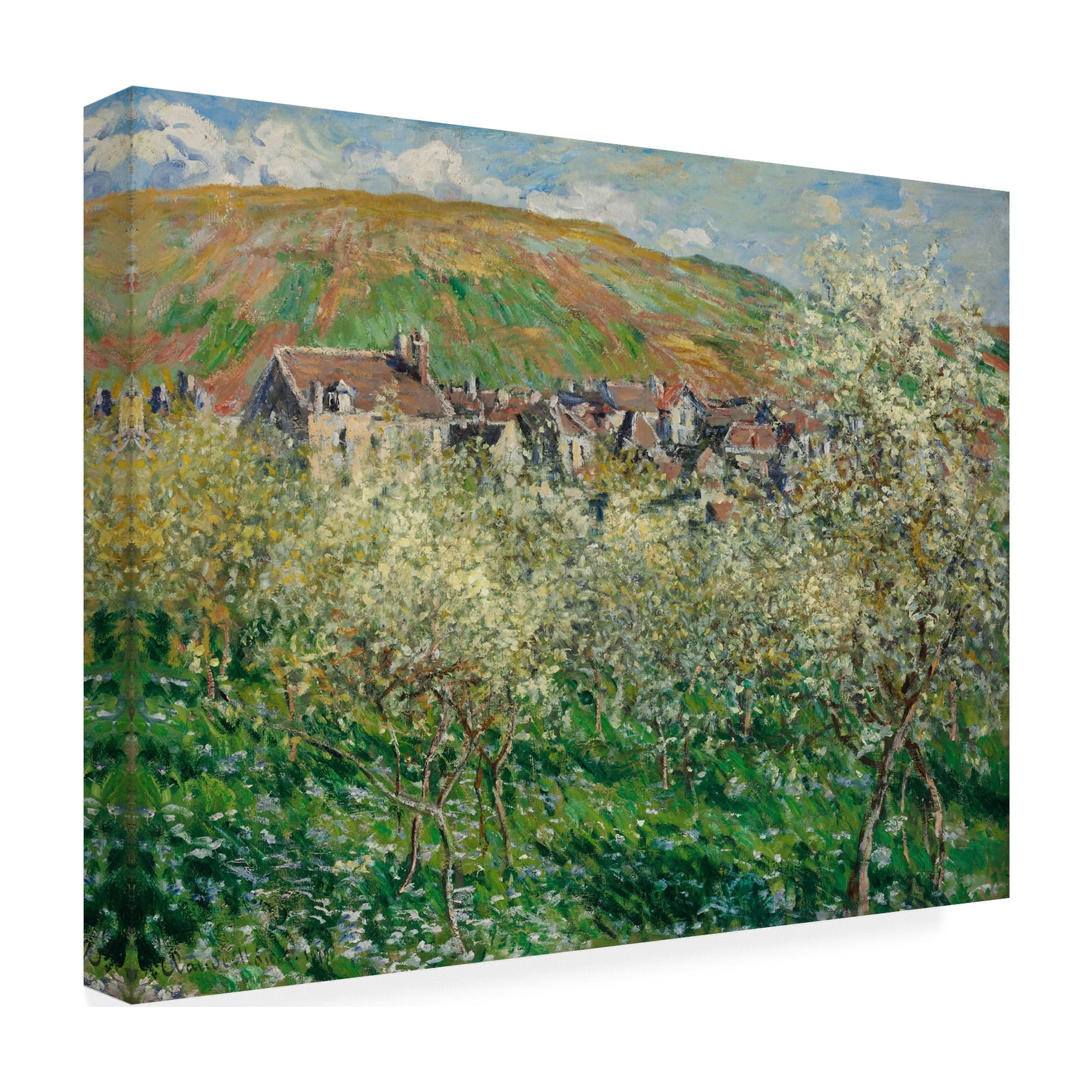 Monet 'Flowering Plum Trees' Canvas Art