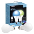 thumbnail image 2 of Merkury Innovations A21 Smart Multicolor LED Bulb, 75W, Dimmable, 2-Pack, 2 of 6