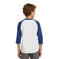 thumbnail image 2 of Sport-Tek Youth Colorblock Raglan Jersey-S (White/Royal), 2 of 6