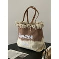thumbnail image 2 of Yoyauz Ladies' Tote Bag Canvas Beach Tote Bag With Zipper Large Shoulder Backpack Handbag, Suitable For Travel, Work, Gym, 2 of 7