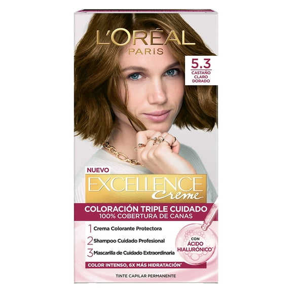Tinte para cabello L'Oréal Excellence Cafés Parisinos 5.3 macchiato castaño claro dorado