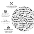 thumbnail image 3 of Honeii Fish Bones print Leather Coaster Set of 4, ideal for safeguarding your furniture from drinks spills and effortless cleanup-Round Shape, 3 of 6