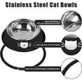 thumbnail image 4 of 2 Pack/ 3 Pack Cat Bowls Non-Slip Stainless Steel Small Cat Food Bowls, Unbreakable Thicken Cat Feeder 7 Oz Cat Dishes Suitable for Indoor Small Pets Removable Rubber Base, Easily Clean Lovely Color, 4 of 7
