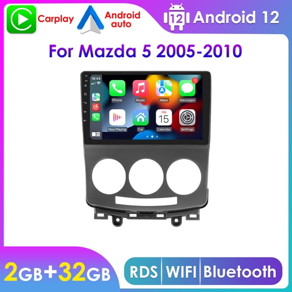 For Mazda 5 2005 2006 2007 2008 2009 2010 Bluetooth Android 12.0 Carplay Wifi 2 32GB Car Stereo Radio GPS Navigation Player