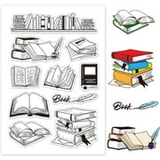 Book Clear Stamps Bookcase Transparent Silicone Stamp Seal for Card Making Decoration and DIY Scrapbooking