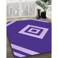 thumbnail image 3 of Ahgly Company Machine Washable Indoor Round Transitional Purple Area Rugs, 5' Round, 3 of 7