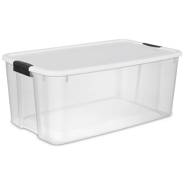 Sterilite 116 Quart Ultra Latching Storage Tote Box Container, Clear