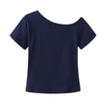 thumbnail image 5 of fatyb Womens Summer Tops off the Shoulder Short Sleeve T-Shirts Summer Casual Going out Tee for Women, 5 of 6
