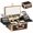 Black Gold, variant on Makeup Case with Lighted Mirror, Makeup Box Organizer with Detachable LED Mirror, Travel Makeup Train Case, Waterproof Cosmetic Organizer, Standing Brush Holder, Gift, Pink