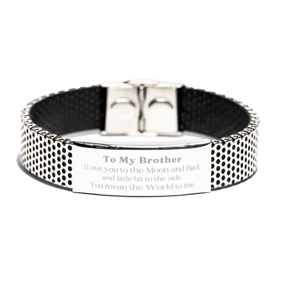 Brother Bracelet Gift To My Beloved Brother I Love You Engraved Stainless Steel Inspirational Jewelry for Birthday Graduation Christmas Holidays