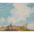 thumbnail image 2 of Charles Courtney Curran 17x15 Black Ornate Wood Framed Double Matted Museum Art Print Titled - Pink Cloud Over Mountain (1925), 2 of 5