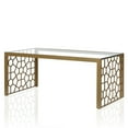 thumbnail image 4 of CosmoLiving Juliette Glass Top Coffee Table, Brass, Tempered Glass, 4 of 6
