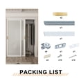 thumbnail image 5 of 48" x 80" Tempered Frosted Glass Sliding Closet Door - Space-Saving White MDF Pantry Door With Hardware, Modern Frosted Glass Design, 5 of 6