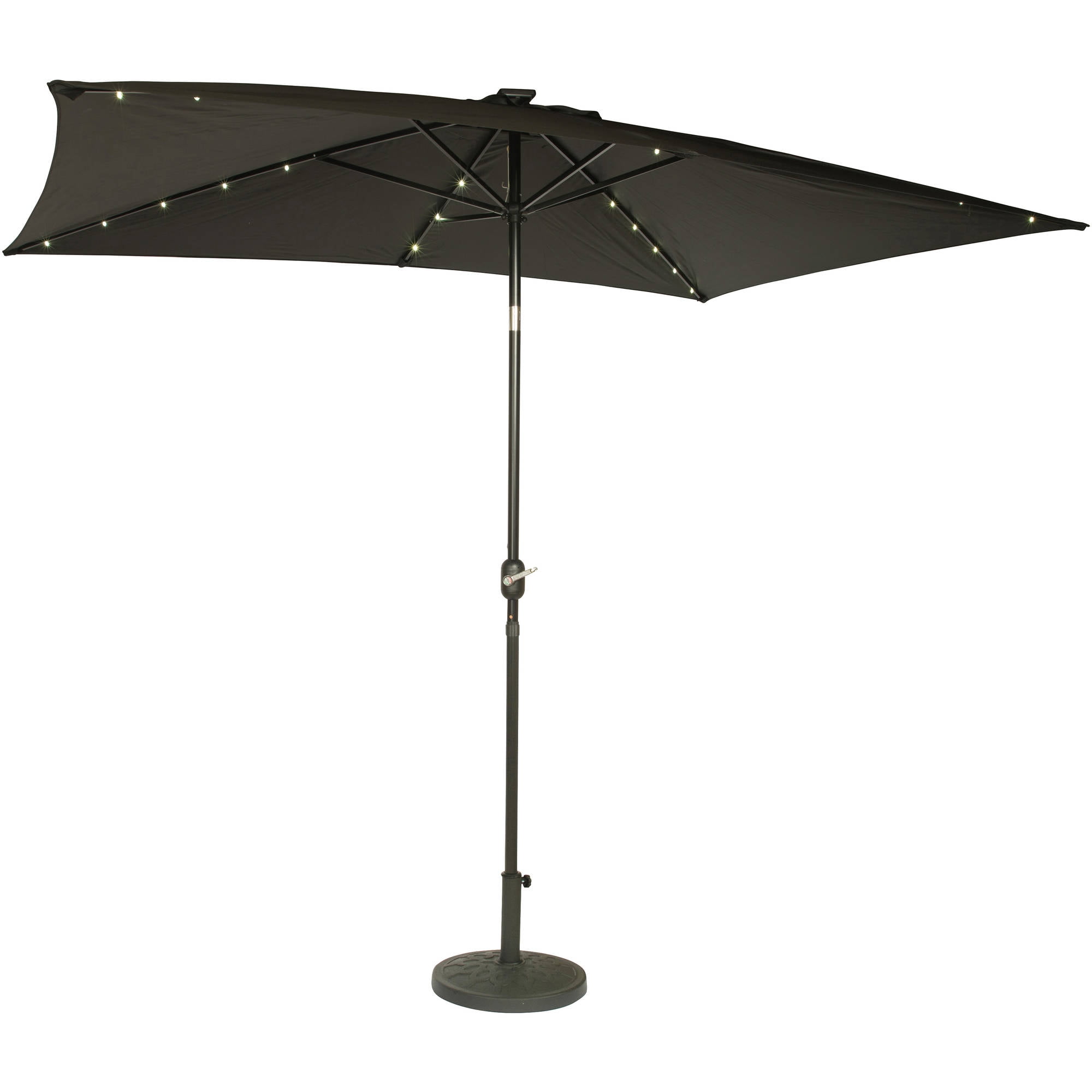 Rectangular Solar Powered LED Lighted Patio Umbrella, 10' x 6.5' by Trademark Innovations