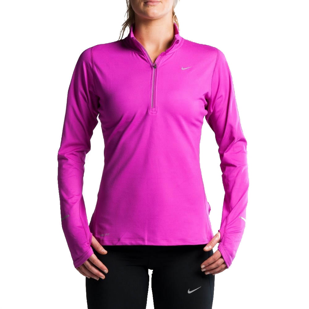 Nike Womens Dri Fit Element 12 Zip Top Running Pullover Fuchsia