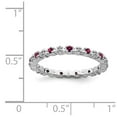 thumbnail image 5 of 925 Sterling Silver Stackable Expressions Cr. Ruby & Diamond Ring Size: 8; for Adults and Teens; for Women and Men, 5 of 5