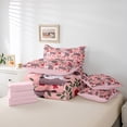 thumbnail image 6 of Homewish Wild Opossum 7-Piece Twin Bedding Sets,Retro Rustic Flower Bedding Comforter Set,Gray Pink Red Sheet Sets For Boys Kids,Breathable Home Decor Reversible, 6 of 8