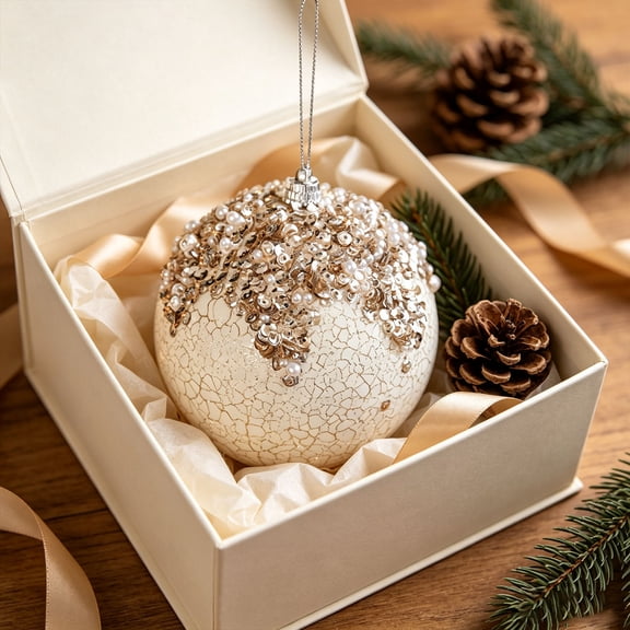 Christmas Ball Ornaments, White Christmas Ball Decorations Shatterproof Plastic Hanging Pearl Balls for Holiday Party