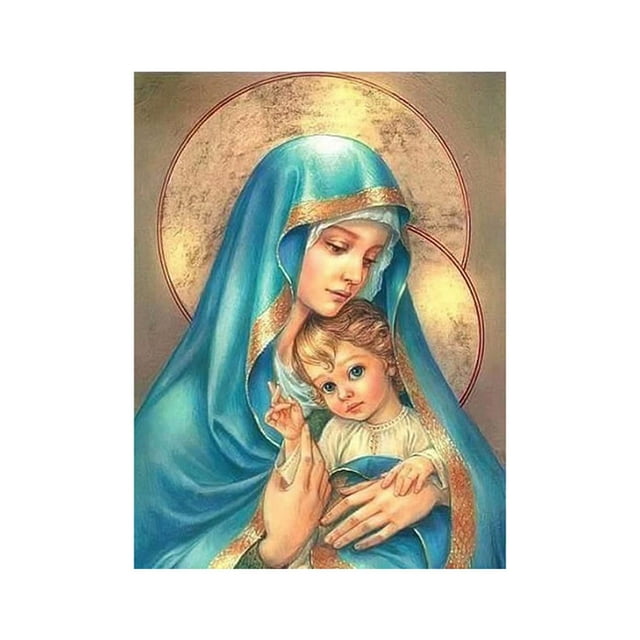 Homeholiday Religious Rhinestone Needlework 5D Diy Embroidery Resin Diamond Painting People Crystal Mosaic Cross Stitch