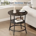 thumbnail image 2 of Atilioo Round Side Table, 2-Tier Sturdy End Table, Nightstand with Steel Frame for Small Space, Black, 2 of 8