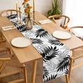 thumbnail image 3 of Black Leaves Table Runner - 48 Inch Long, Kitchen Dining Table Runner Dresser Scarves, Abstract Modern Geometric Lines Simple Art Farmhouse Decor for Coffee Tables Wedding Party Banquet, 3 of 8