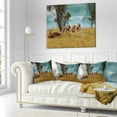 thumbnail image 2 of Designart African Elephants Panorama - African Throw Pillow - 16x16, 2 of 4