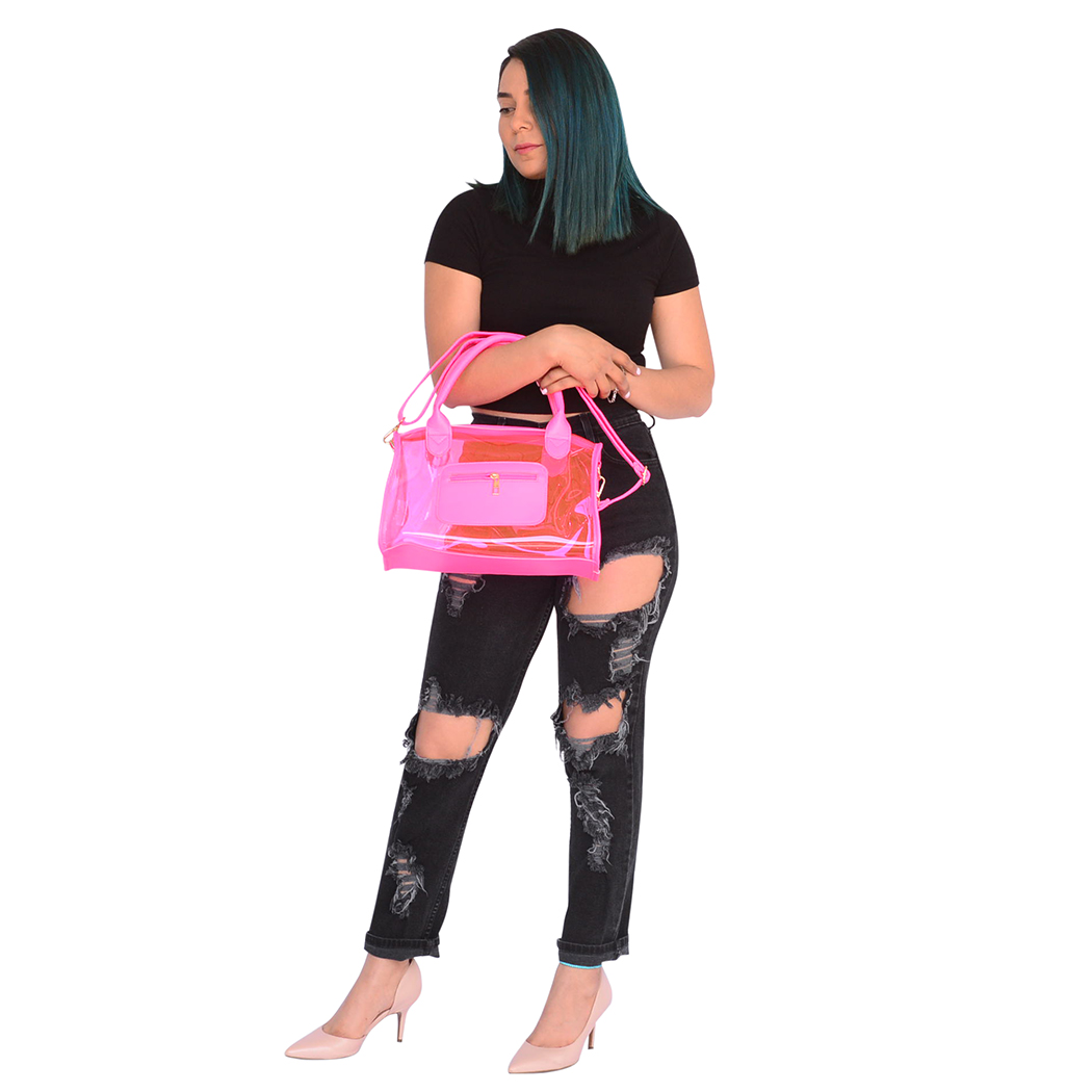 clear colorful purse