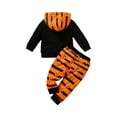 thumbnail image 2 of Inevnen 2PCS Baby Boys' Mama is My Boo Outfit Set Halloween Pumpkin Ghost Hoodie Sweatshirt Pants Set, 2 of 8