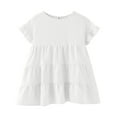 thumbnail image 2 of XQYLOS Boys And Girls Simple T-Shirt Toddler Girls T Shirts Ruffle Short Sleeve Round Neck Loose Blouse Summer Solid Color Casual Girl Tee Tops, 2 of 3