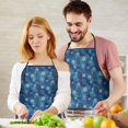 thumbnail image 4 of Blue Christmas Snowflake Pattern Apron-Garden Aprons for Women with Pockets-Cotton Linen Waterproof Kitchen Cooking Gardening Aprons Adjustable for Kitchen,Cooking,BBQ and Salon 33"x27", 4 of 7