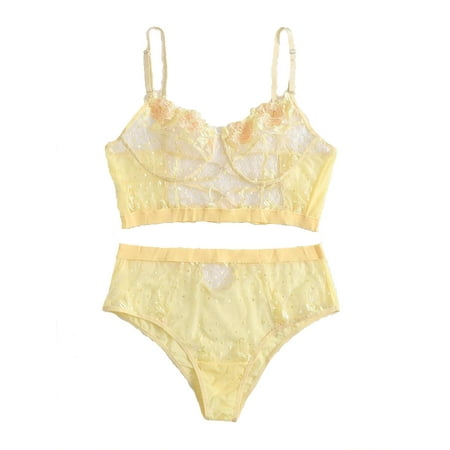 

Floral Print Sexy Sets Yellow Plus Size Sexy Lingerie (Women s)