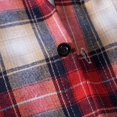 thumbnail image 3 of Camisas Oversize Hombre Camisa de manga larga a cuadros de empalme simple de para hombre Cárdigan informal estampado (Red, XXL), 3 of 6