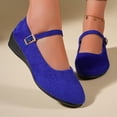 thumbnail image 6 of Miqool Womens Mary Jane Wedge Shoes Round Toe ankle Strap Shallow Mouth Flock Soft Sole Slip On Casual Dress Shoes, 6 of 9