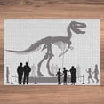 thumbnail image 3 of Ambesonne Dinosaur Jigsaw Puzzle, People Look at T-Rex, Heirloom-Quality Fun Activity for Family Durable Cardboard, 1000 pcs, Dimgrey Black White, 3 of 5