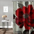 thumbnail image 2 of Shiartex Red Floral Shower Curtain,Sage Green Eucalyptus Leaves Bathroom Shower Curtains,Watercolor Flower Shower Curtain Sets,Modern Pretty Waterproof Fabric Bath Curtain with White, 2 of 7