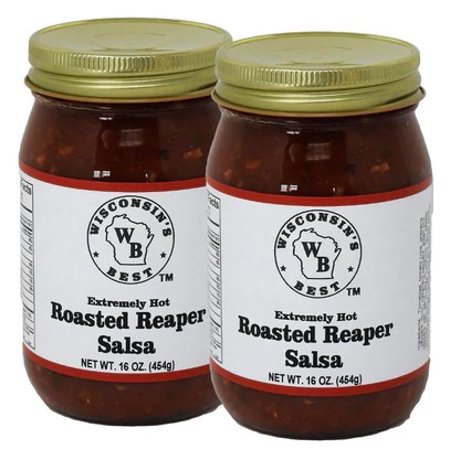 Wisconsin s Best Roasted Reaper Salsa  Extremely Hot  16 oz Jar  2 ct  Bursting with flavor. With an incredible lingering heat  not for the mild at heart!