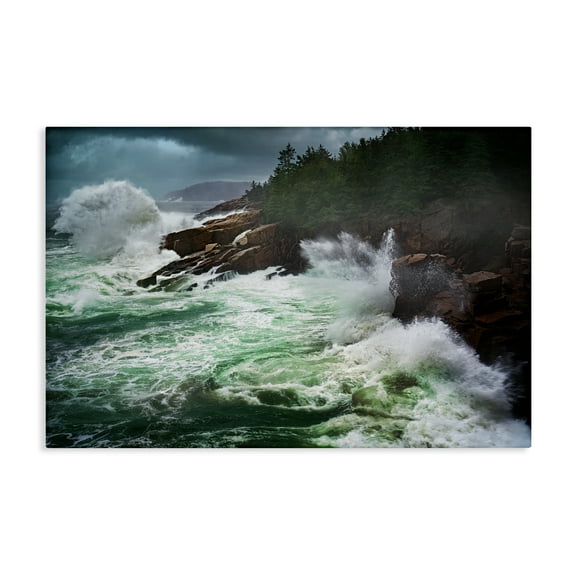 Stupell Industries Strong Crashing Waves Nautical & Beach Photography Wrapped Canvas Art Print Wall Art, 24 x 16