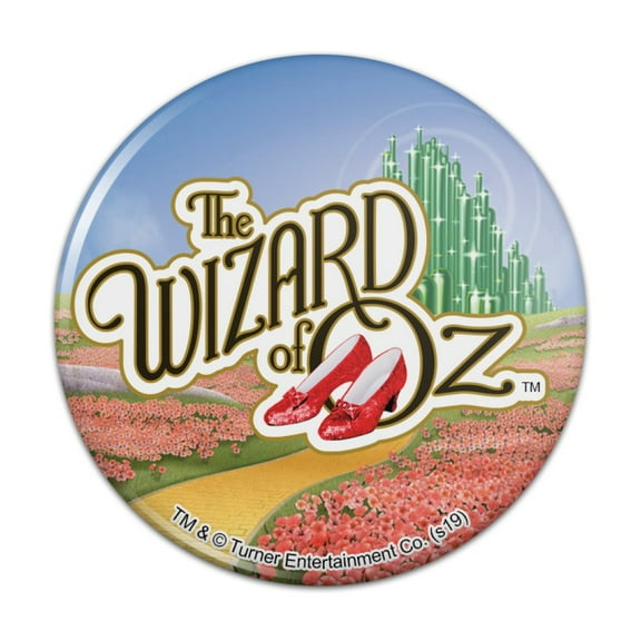 The Wizard of Oz Ruby Slippers Logo Kitchen Refrigerator Locker Button Magnet